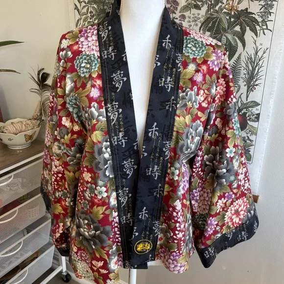 House of the Broken Dragon Floral Kimono Jacket Cotton - Picture 1 of 8